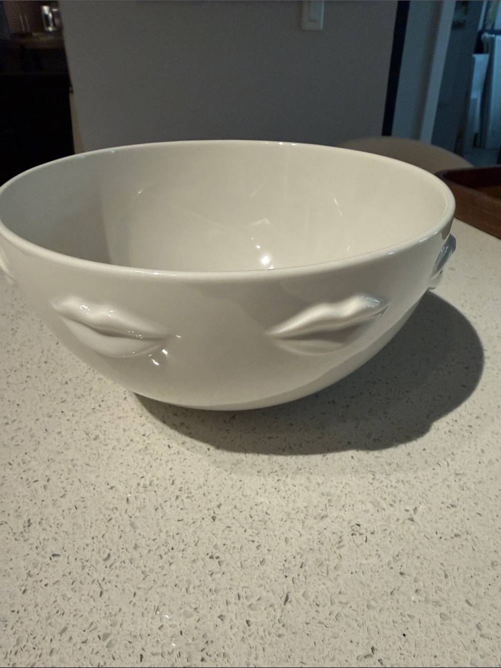 Jonathan Adler White Ceramic Lip Bowl